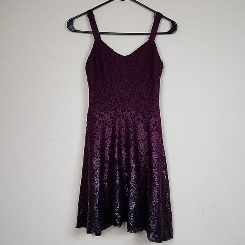 Free People Burgundy Ombre XS Fit Flare Dress